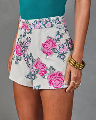 Midnight Glow Floral Sequin Shorts