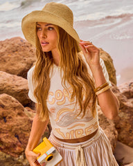 Palm Haze Woven Straw Bucket Hat