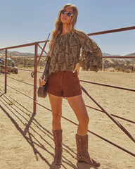 Studio Muse Faux Suede Shorts