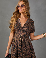 Wild Affair Belted Animal Print Midi Dress