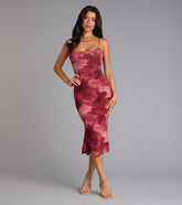 Soft Allure Floral Mesh Midi Dress