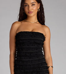 Serving Ruffles Mini Tube Dress