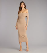 Effortless Aura Long Sleeve Midi Dress