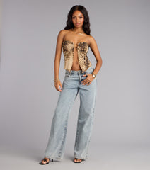 Untamed Flirt Leopard Print Mesh Tube Top
