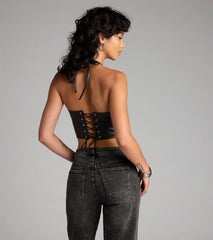 No Apologies Grommet Halter Top
