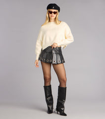 Grommet Glow Pleated Mini Skort
