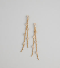 Catch The Glow Rhinestone Star Linear Earrings