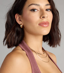 Hoop Dreams Textured Earring Set