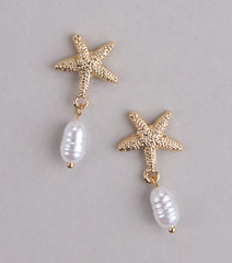 Coastal Crush Starfish And Pearl Drop Earrings