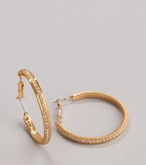 Classic Twist Rhinestone Hoop Earrings