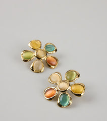 Bloom Bright Stone Flower Stud Earrings