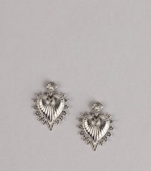 Burning Love Sacred Heart Earrings