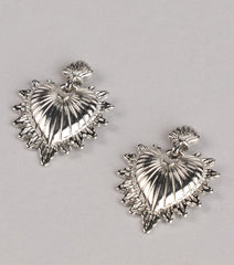 Burning Love Sacred Heart Earrings