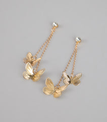 Soft Shine Butterfly Linear Earrings