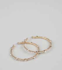 All About The Sparkle Rhinestone Hoop Earrings