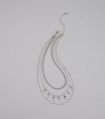 Set The Vibe Cross Charm Layered Necklace