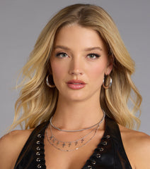 Set The Vibe Cross Charm Layered Necklace