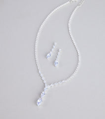 Instant Glam Rhinestone Necklace And Earrings Set