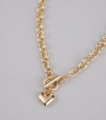 Locked in Love Heart Toggle Necklace