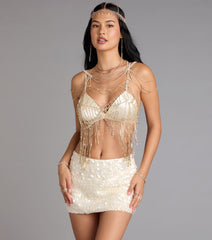 Goddess Drip Rhinestone Bra Chain Necklace