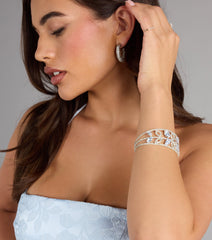 Crown Jewel Rhinestone Cuff Bracelet