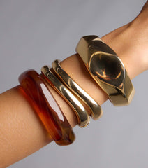 Shape Shift Resin Square Bangle Bracelet
