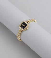 It Girl O’Clock Rhinestone Watch Bracelet