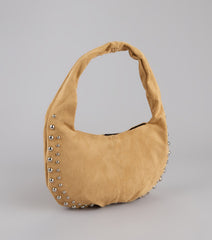 Studded And Stunning Suede Shoulder Bag