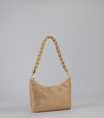 Luxe Shine Rhinestone Braided Shoulder Bag