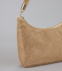 Luxe Shine Rhinestone Braided Shoulder Bag