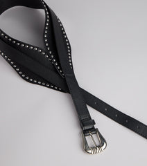 Wild Edge Studded Faux Leather Belt