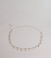 Gem Glow Etched Chain Belt