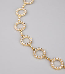 Linked Up Faux Pearl Chain Belt