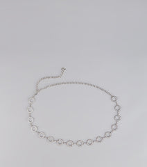 Linked Up Faux Pearl Chain Belt