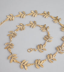 Golden Flair Leaf Chain Belt