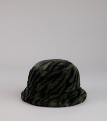 Kangol Zebra Print Faux Fur Bucket Hat