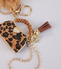Glam Safari Leopard Purse Keychain