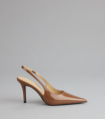 Sharp Finish Patent Slingback Pumps