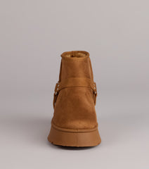 Snuggle Steps Faux Sherpa Platform Booties