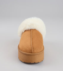 Cozy Girl Platform Faux Fur Slippers