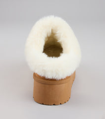 Cozy Girl Platform Faux Fur Slippers