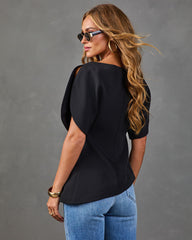 Merci Darling Puff Sleeve Asymetric Blouse