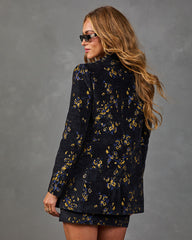 Pressed Peony Velvet Jacquard Floral Blazer