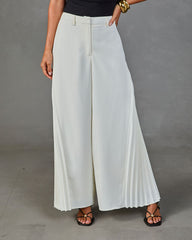 Everyday Elegance Pleated Hem Wide Leg Pants
