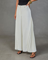 Everyday Elegance Pleated Hem Wide Leg Pants