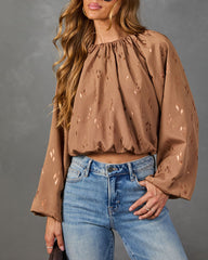 Calista Abstract Bubble Hem Blouse