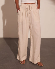 Shaylen Linen Blend Drawstring Pants