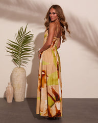 Shore Blossom Cotton Floral Maxi Dress