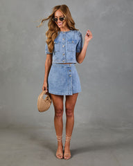 Carlsen Denim Short Sleeve Top