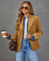 Tamia Corduroy Single Breasted Blazer